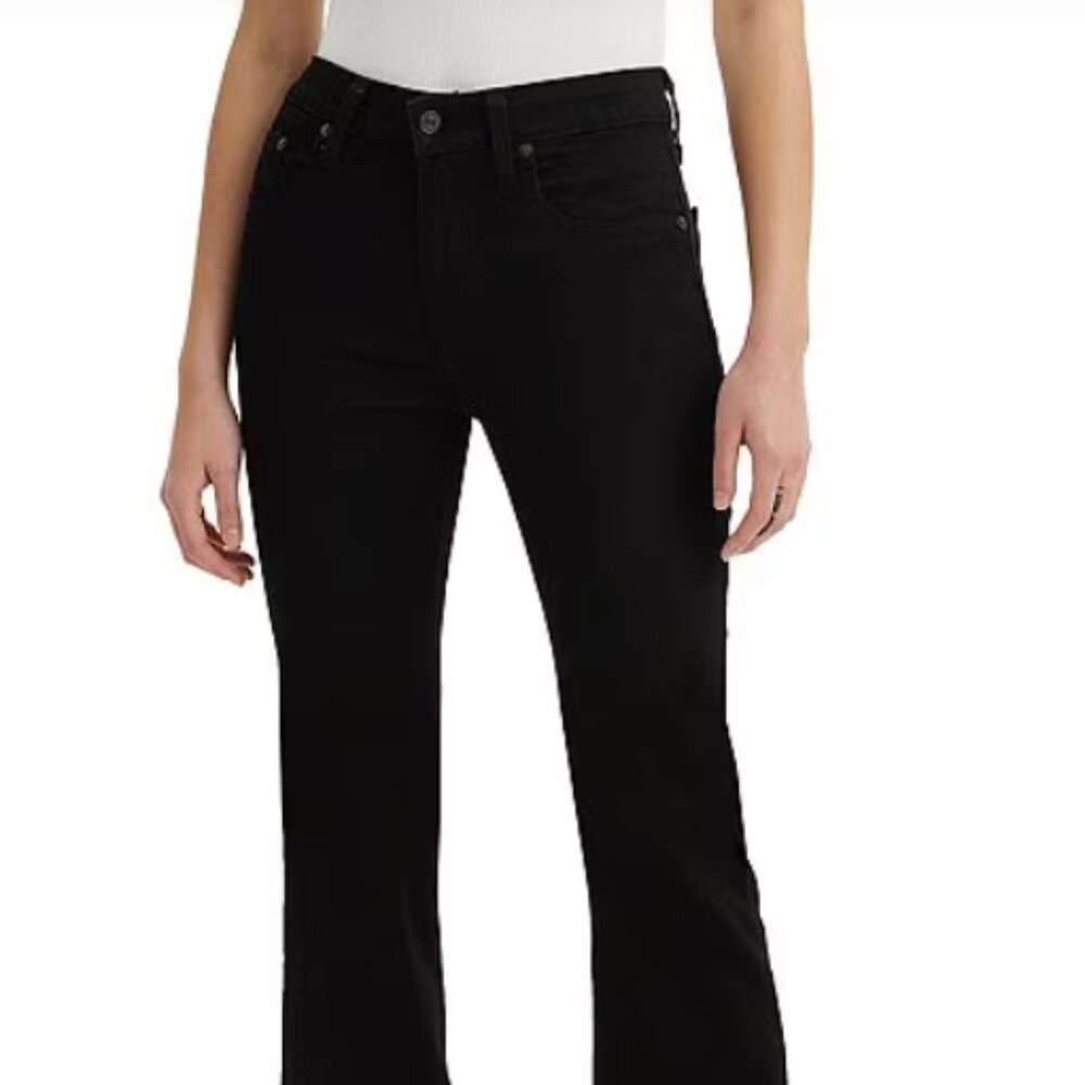 Levi's Women's 726 High Rise Flare Jeans  New Soft Black  34 Regular
